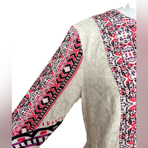 Free People Tegan Boarder Printed Mini Dress in Ivory Combo - Picture 6 of 12